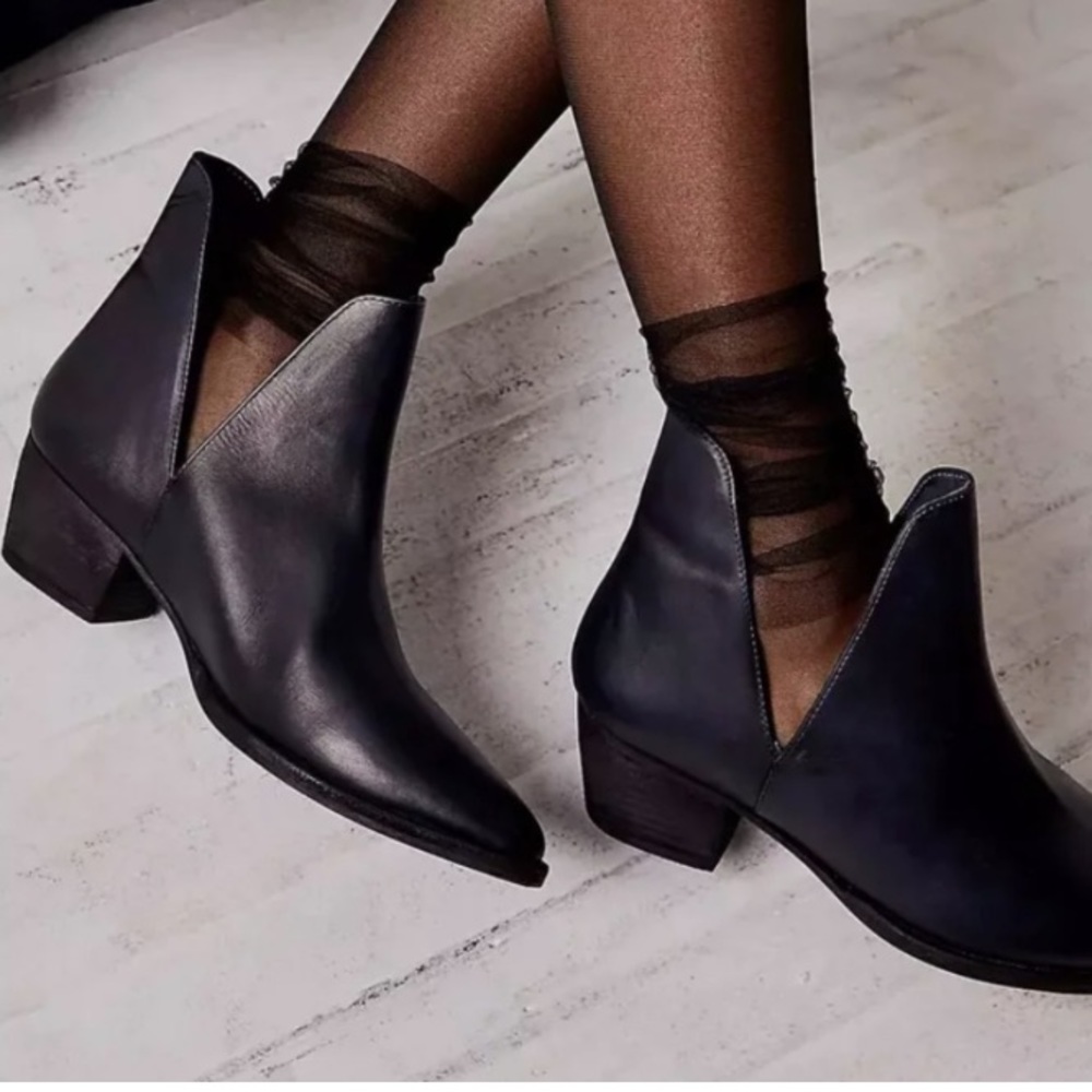 Free People Charm Double-V Ankle Booties